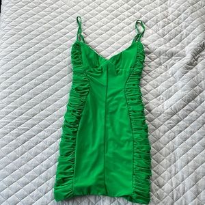 White fox green mini dress